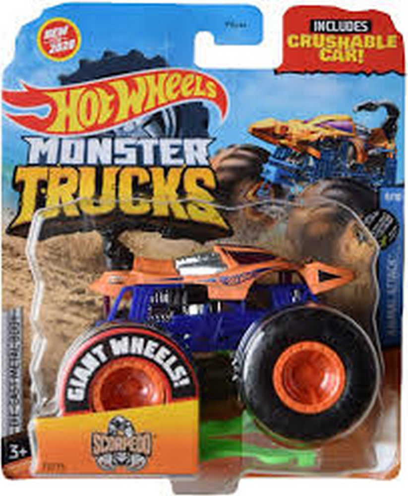 2e4bd01b0da186aae3f320692a9c42ec.jpeg 🔥In Stock🔥 | 💯% Authentic | ✨Lowest Price✨ Hot Wheels Monster Trucks 1:64 Collection - Scorpedo (FYJ44) - Image 1