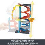 🔥In Stock🔥 | 💯% Authentic | ✨Lowest Price✨ Hot Wheels City Transforming Race Tower Playset, Track Set With 1 Toy Car (HKX43) - Image 5
