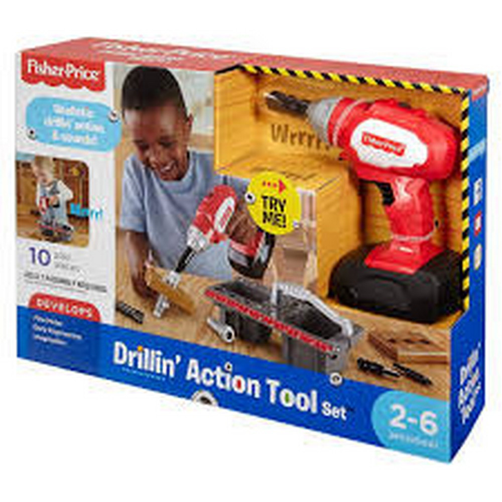 8766ab1826f04f0dca2d19c6617fb678.jpeg 🔥In Stock🔥 | 💯% Authentic | ✨Lowest Price✨ Fisher-Price Drillin' Action Tool Set - Image 1