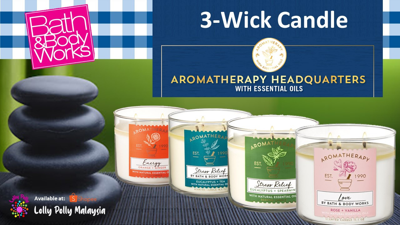 8863c300fddc60487f8b3dbde23d3229.jpeg 🔥In Stock🔥 | 💯% Authentic | ✨Lowest Price✨ Bath And Body Works 3-Wick Aromatherapy Scented Candles (Love Rose Vanilla/Stress Relief Eucalyptus Spearmint) - Image 1