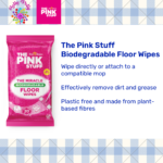 The Pink Stuff Biodegradable Floor Wipe (Large Strong 20 Pink Wipes)