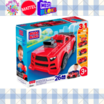 Mega Bloks Build & Go Race Car Block Toy With Rolling Wheels (26 Pieces) For Kids (JKG35)