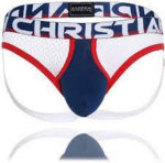 🔥In Stock🔥 | 💯% Authentic | ✨Lowest Price✨ Andrew Christian Almost Naked Retro Mesh Brief Jock - Navy White