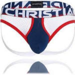 🔥In Stock🔥 | 💯% Authentic | ✨Lowest Price✨ Andrew Christian Almost Naked Retro Mesh Brief Jock - Navy White