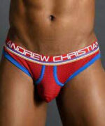 🔥In Stock🔥 | 💯% Authentic | ✨Lowest Price✨ Andrew Christian Almost Naked Retro Mesh Brief Jock - Navy White - Image 2